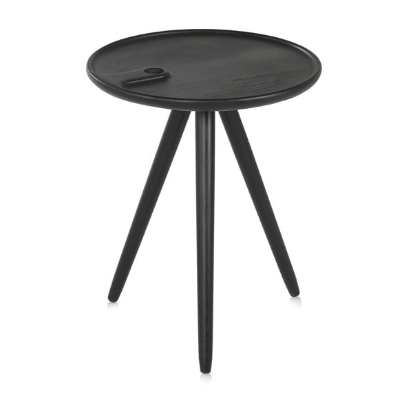 Čierny drevený stolík IKER Flower