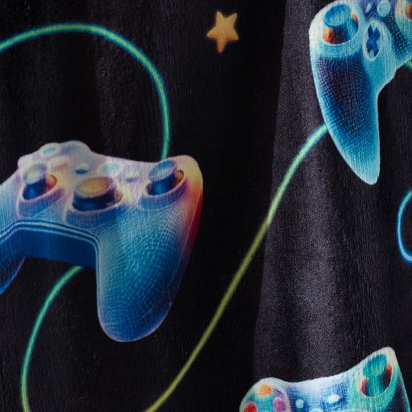 Čierna/modrá detská deka z mikroplyšu 130x170 cm Gamer – Catherine Lansfield-image-2