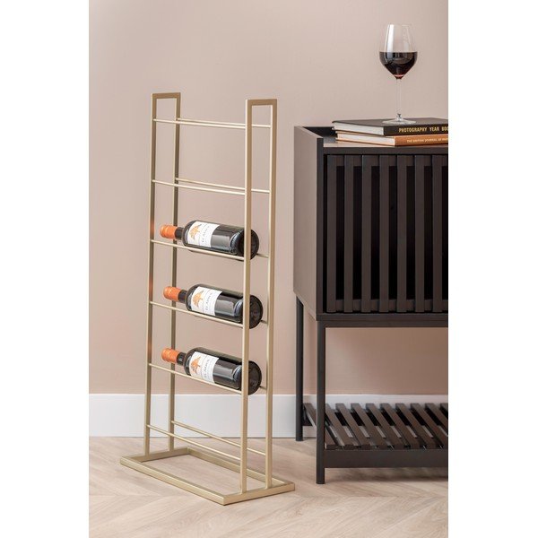 Kovový regál na víno v zlatej farbe počet fliaš 5 38x84,5x20 cm Single Floor – PT LIVING-image-1