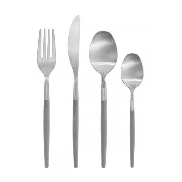 Svetlosivý/v striebornej farbe antikoro príbor 16 ks Maxime – Blomus