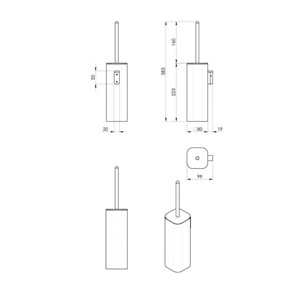 Biela nástenná WC kefa Gedy Flori – Sapho-image-1