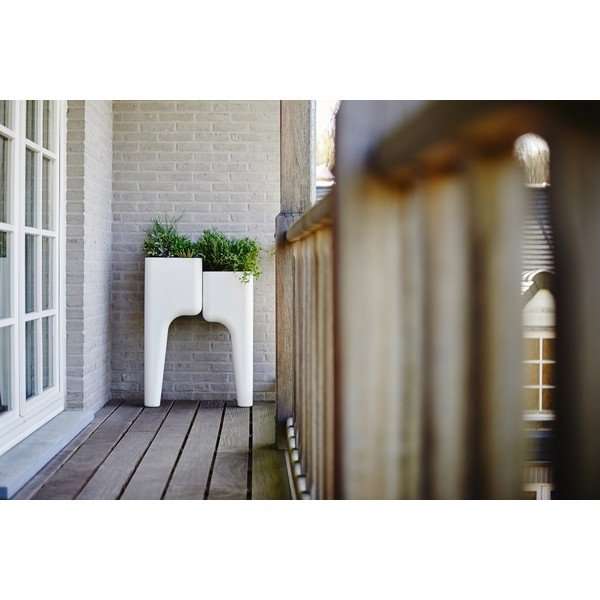 Dizajnový kvetináč KIGA Small 88x34 cm, biely-image-2