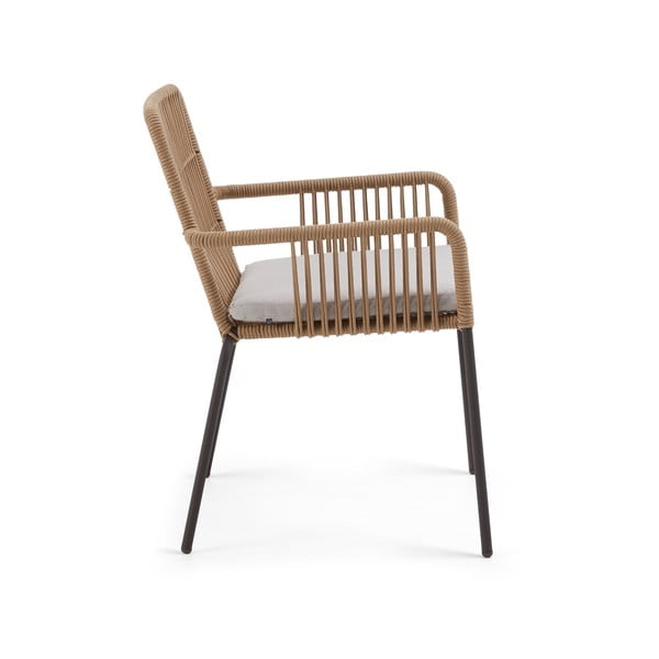 Záhradné kreslo s oceľovou konštrukciou a povrazovým výpletom Kave Home Samt-image-2