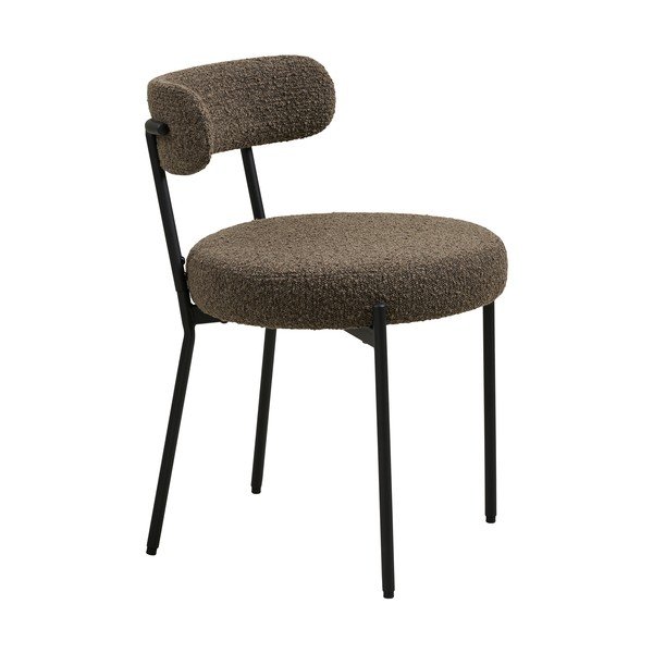 Hnedá čalúnená jedálenská stolička Badalona – House Nordic-image-2