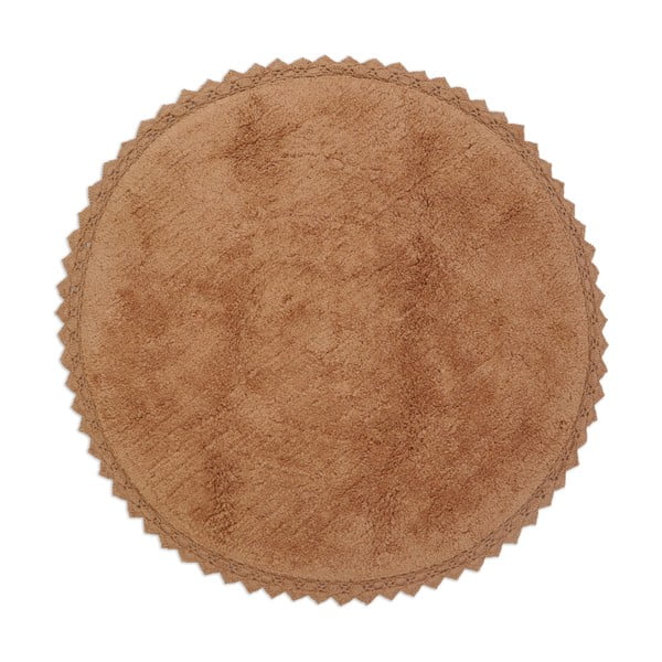 Umývateľný ručne tkaný bavlnený okrúhly koberec v tehlovej farbe ø 110 cm Perla Toffee – Nattiot