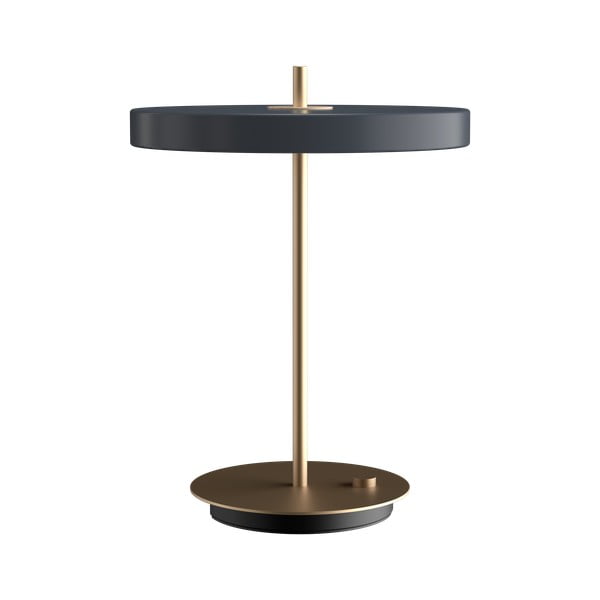 Antracitovosivá LED stmievateľná stolová lampa s kovovým tienidlom (výška 41,5 cm) Asteria Table – UMAGE