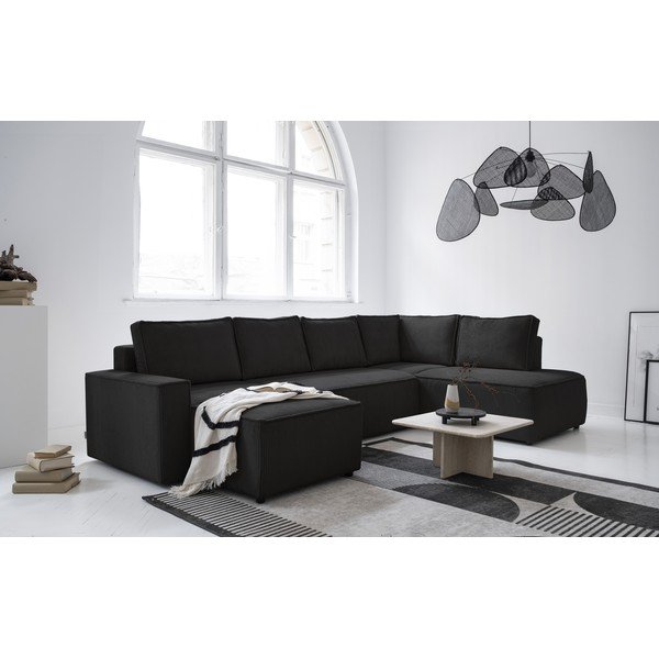 Antracitovosivá menčestrová rozkladacia rohová pohovka (pravý roh/do tvaru "U") Brave Dave – Miuform-image-2