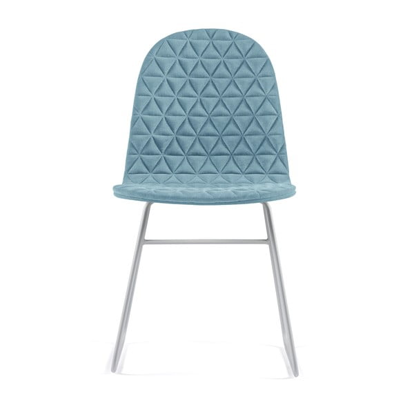 Svetlomodrá stolička s kovovými nohami IKER Mannequin V Triangle