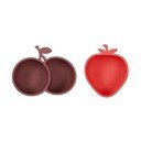 Červené/hnedé silikónové detské misky v súprave 2 ks Yummy – OYOY Mini