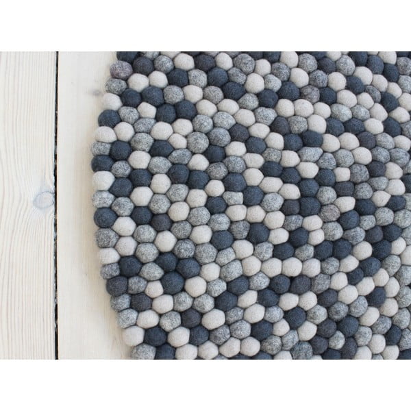 Tmavosivý guľôčkový vlnený koberec Wooldot Ball rugs, ⌀ 120 cm