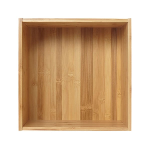 Nástenná polica z bambusového dreva Furniteam Design, 35 x 35 cm