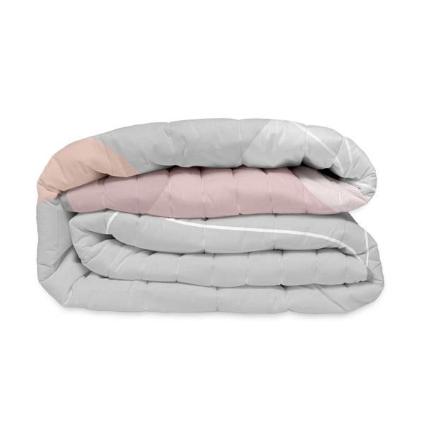 Ružový/sivý bavlnený prešívaný pléd 180x260 cm Range – Blanc-image-4