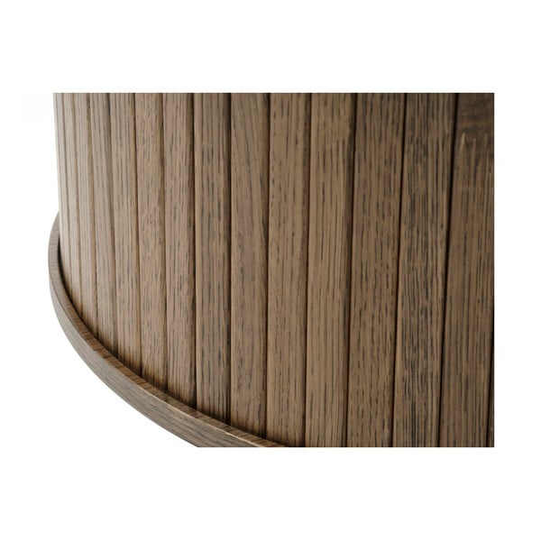 Hnedý okrúhly konferenčný stolík v dekore duba ø 90 cm Nola – Unique Furniture-image-1