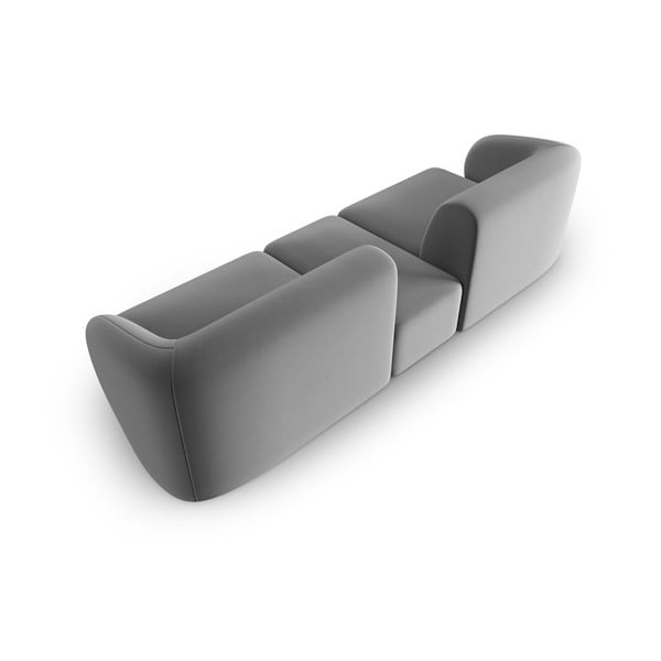 Sivá zamatová pohovka 246 cm Paolo – Milo Casa-image-3