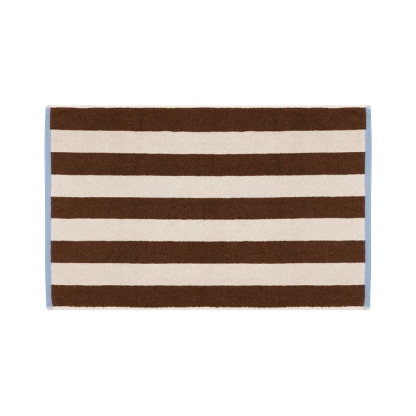 Hnedá/krémovobiela textilná kúpeľňová predložka 50x80 cm Gobo – noo.ma