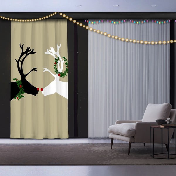 Vianočný záves Reindeers, 140 x 260 cm