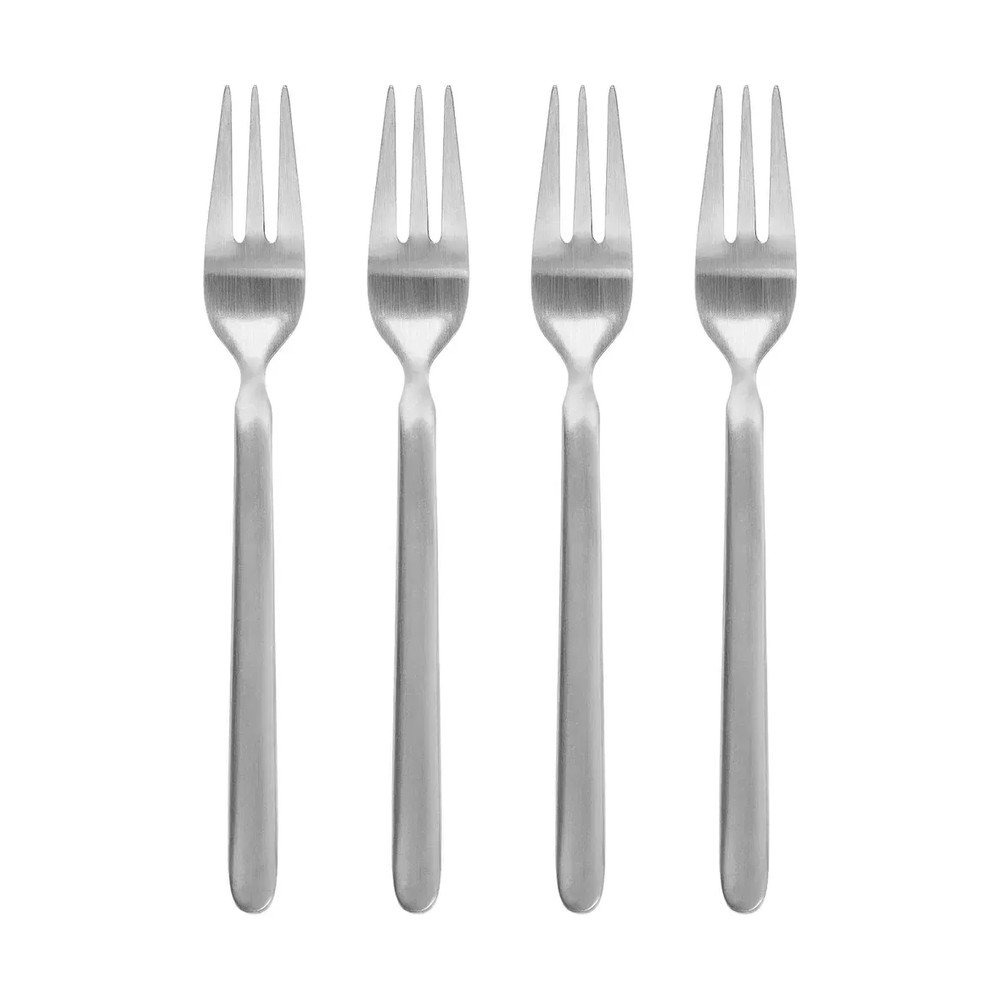 E-shop Antikoro dezertné vidličky v súprave 4 ks v matne striebornej farbe pre 4 osoby Stella – Blomus