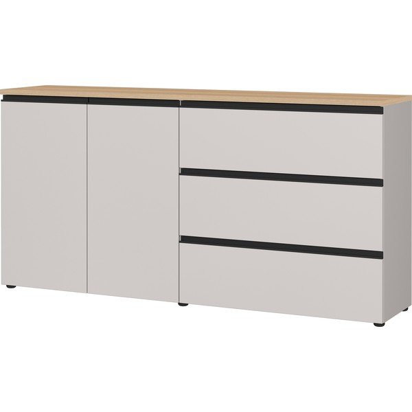 Sivobéžová/v svetlo prírodnej farbe komoda 180x91x41 cm Cormano – Germania