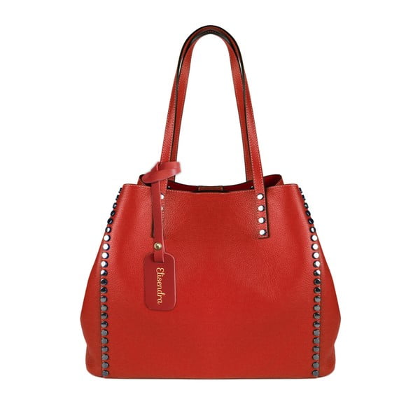 Červená kožená kabelka Maison Bag Milú