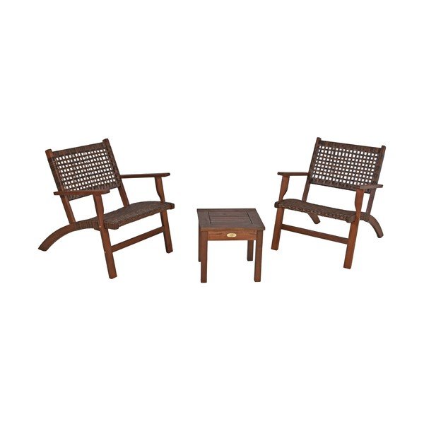 Hnedý záhradný lounge set z eukalyptového dreva pre 2 Sonora - Garden Pleasure