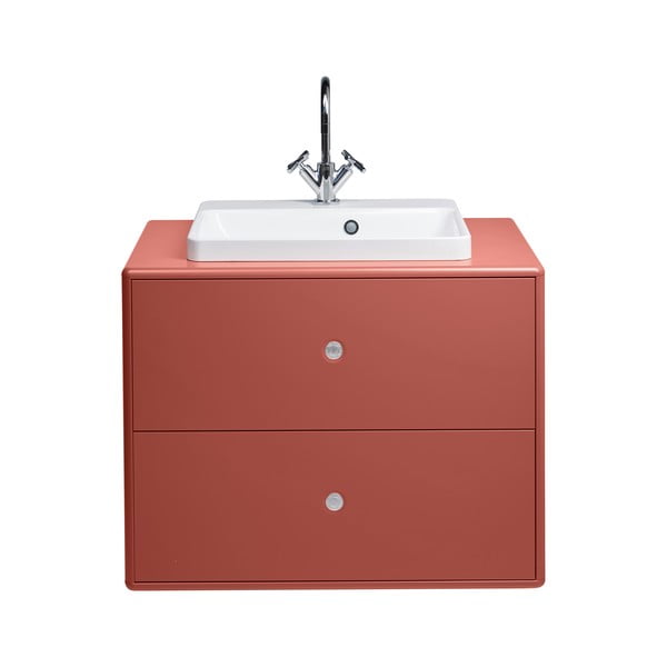 Červená skrinka s umývadlom bez batérie 80x62 cm Color Bath - Tom Tailor for Tenzo