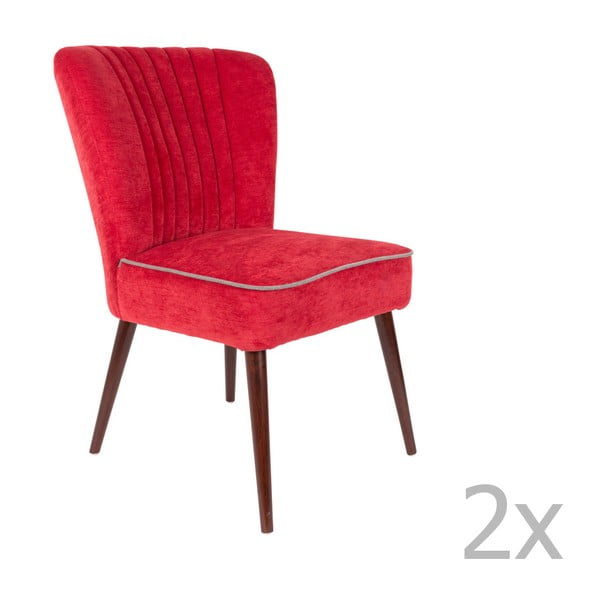 Sada 2 červených stoličiek Dutchbone Pinzon