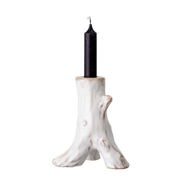 Biely kameninový svietnik Bloomingville Stump-image-2