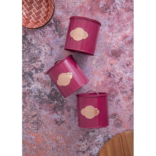 Červené oceľové dózy na potraviny v súprave 3 ks - Kitchen Craft-image-2