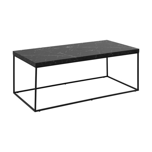 Čierny konferenčný stolík s doskou v dekore mramoru 55x110 cm Barossa – Actona-image-4