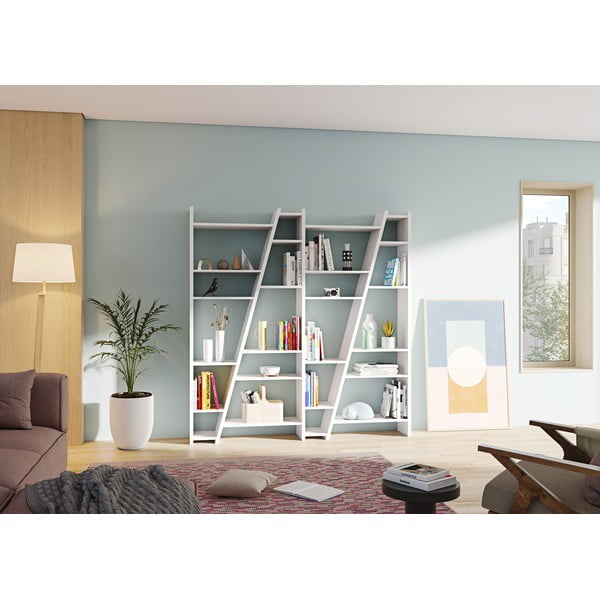 Matná biela knižnica TemaHome Delta-image-1