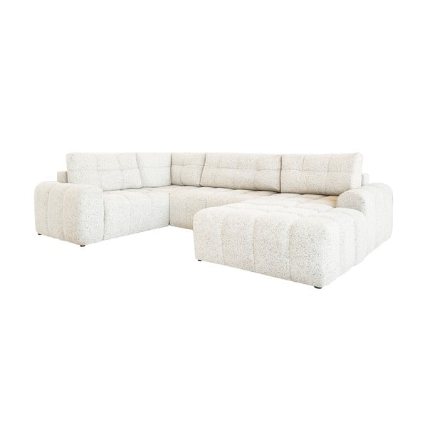 Krémová rozkladacia modulárna rohová pohovka s úložným priestorom (ľavý roh) Lulu – Miuform