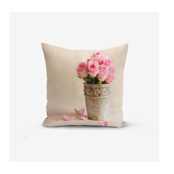 Obliečka na vankúš s prímesou bavlny Minimalist Cushion Covers Pink Rose, 45 x 45 cm