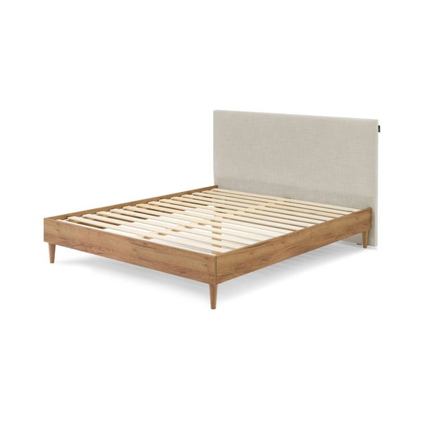 Béžová/prírodná dvojlôžková posteľ s roštom 180x200 cm Noa – Bobochic Paris