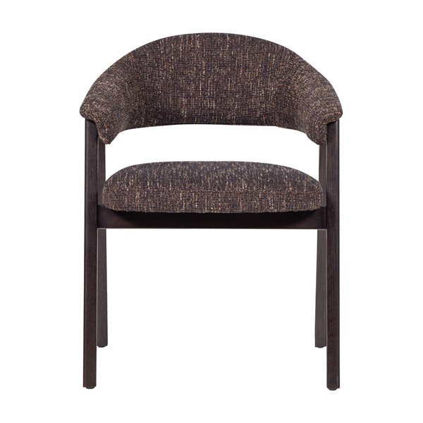 Tmavohnedá čalúnená jedálenská stolička s podrúčkami Tunar – WOOOD-image-2