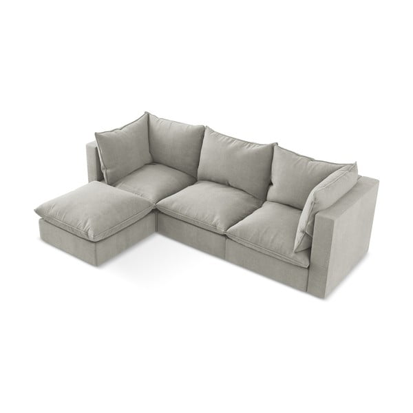 Svetlosivá rohová pohovka (ľavý roh/s leňoškou) Manao – Makamii-image-2