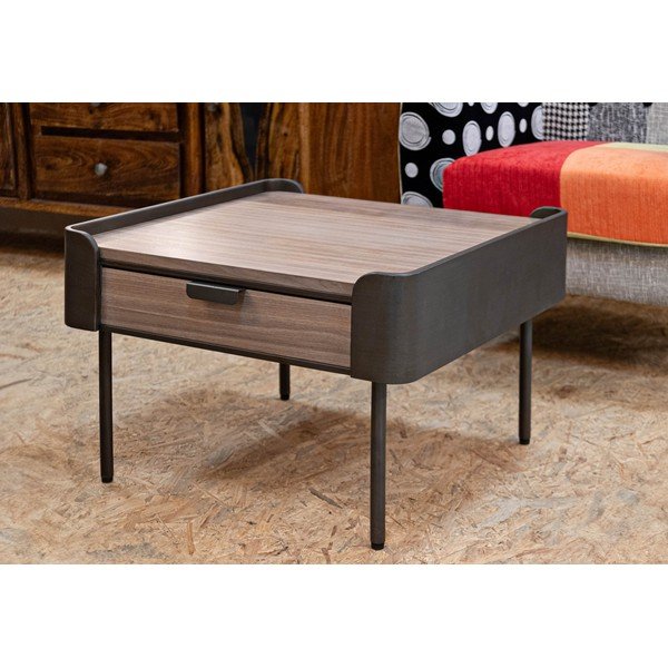 Hnedý konferenčný stolík z jedlového dreva 60x60 cm Toronto – Mauro Ferretti-image-1