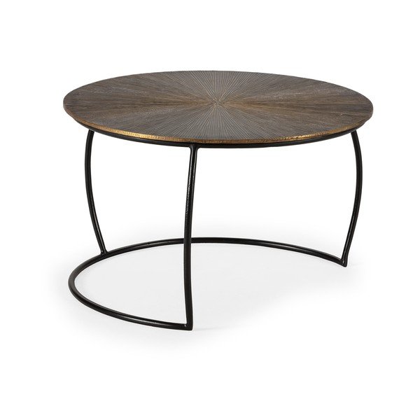Matný okrúhly konferenčný stolík v zlatej farbe ø 70 cm Selene – MOME-image-2