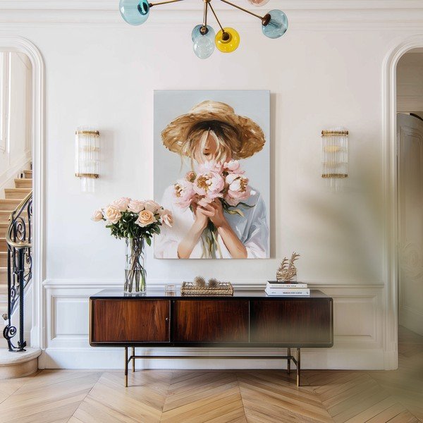 Obraz s ručne maľovanými prvkami 70x100 cm Estelle – Styler-image-2