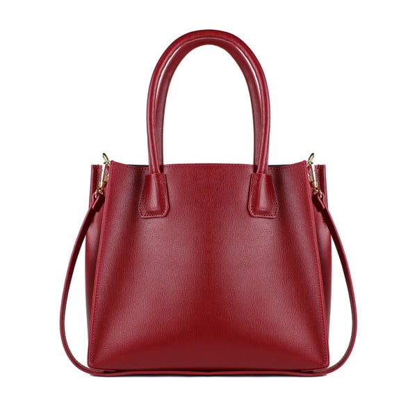 Tmavočervená kožená kabelka Maison Bag Agata