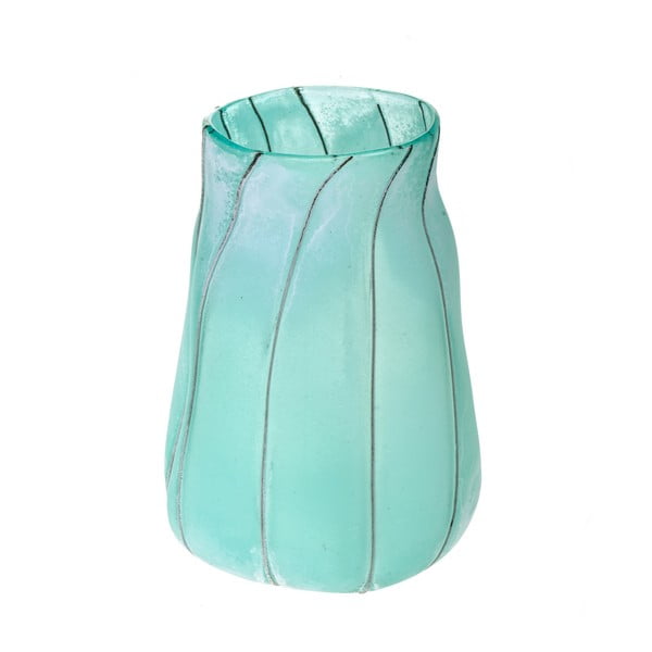 Modrá sklenená váza Dino Bianchi Campania, výška 32 cm
