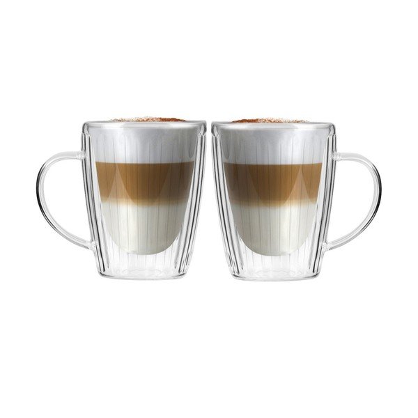 Sklenené hrnčeky v súprave 2 ks na cappuccino 250 ml Livio Duo – Vialli Design