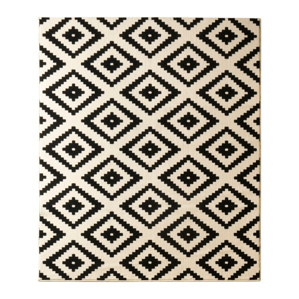 Krémovo-čierny koberec Hanse Home Hamla Diamond, 200 × 290 cm
