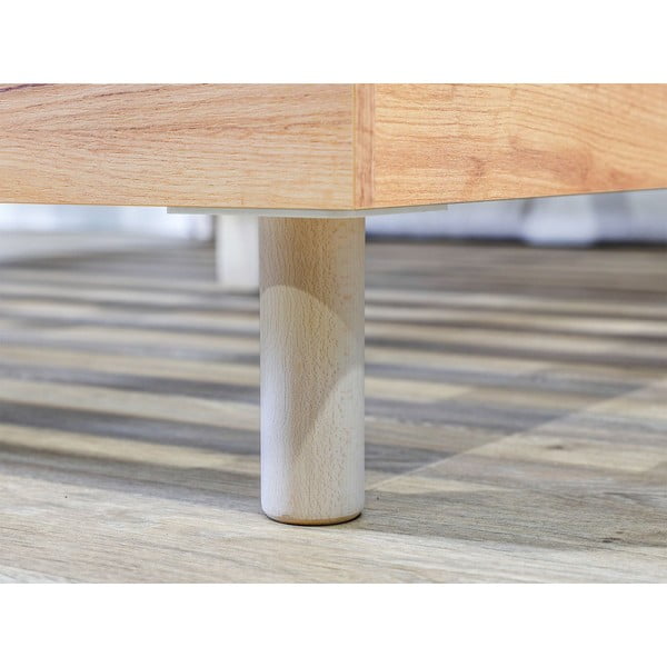 Tmavozelená/prírodná dvojlôžková posteľ s roštom 180x200 cm Charlie – Bobochic Paris-image-3