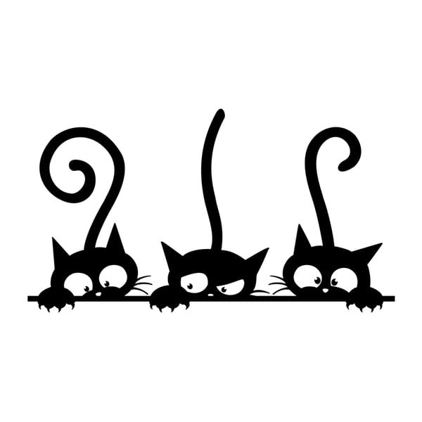 Samolepka na stenu Ambiance Funny Cats Trio, 20 x 35 cm-image-2