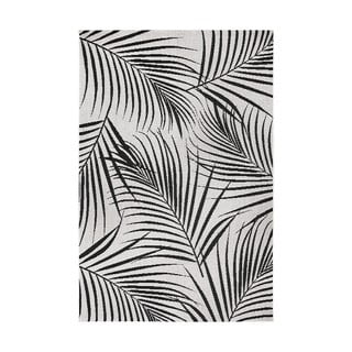 Čierno-sivý vonkajší koberec Ragami Flora, 160 x 230 cm
