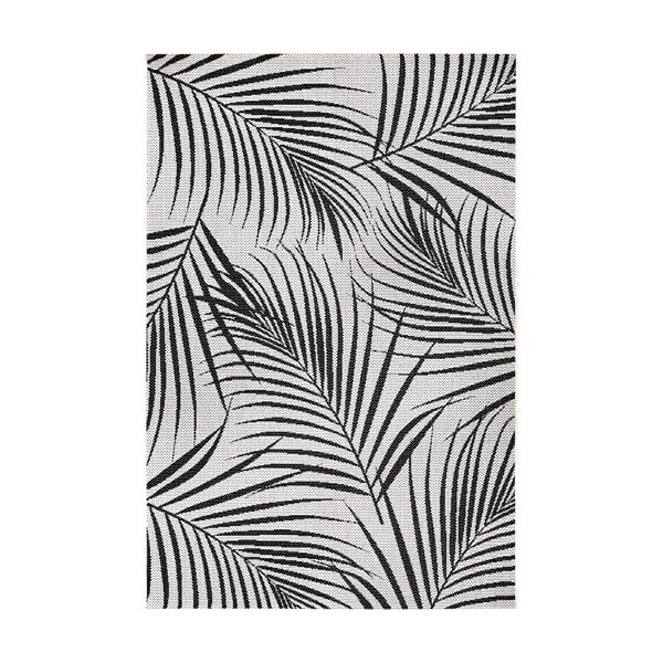 Čierno-sivý vonkajší koberec Ragami Flora, 200 x 290 cm
