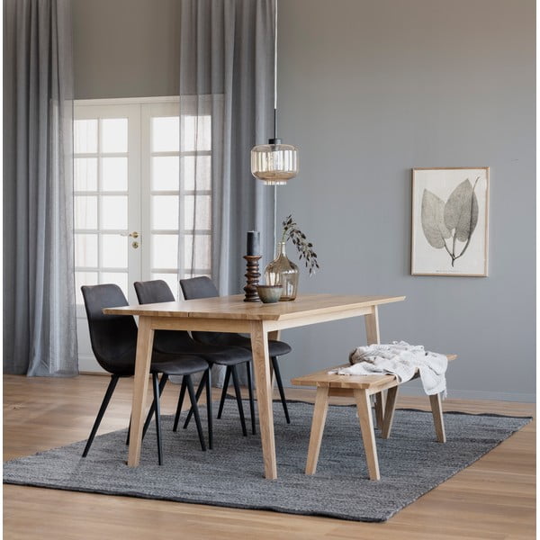 Drevená jedálenská lavica v dubovom dekore Rowico Melfort, 144 x 38 cm-image-1