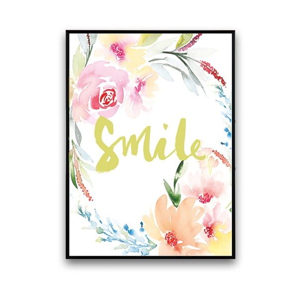 Plagát s kvetmi Smile, 30 x 40 cm