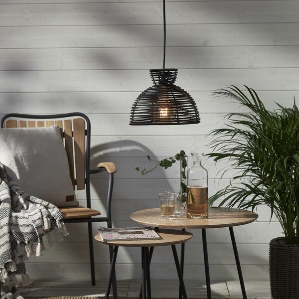 Čierne vonkajšie tienidlo na stropné svietidlo Star Trading Runde, ø 26 cm-image-1