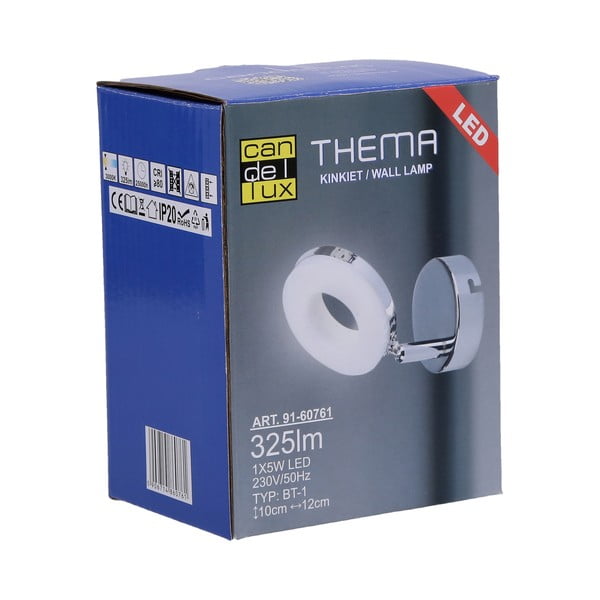 LED nástenné svietidlo v lesklej striebornej farbe Thema – Candellux Lighting-image-4